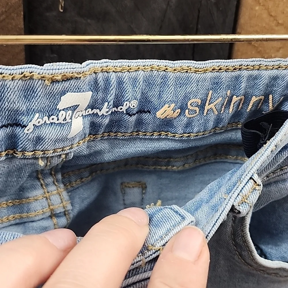 7 for All Mankind Girls Skinny Jeans Size 10 With Adjustable Waist.